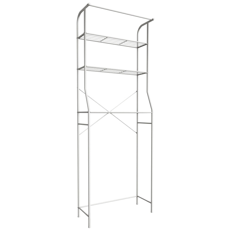 Lavabox Slim Large Mobile copriLavatrice in Metallo Effetto Salvaspazio H167×L60×P24 cm Bianco – Ideale per Bagno, Balcone