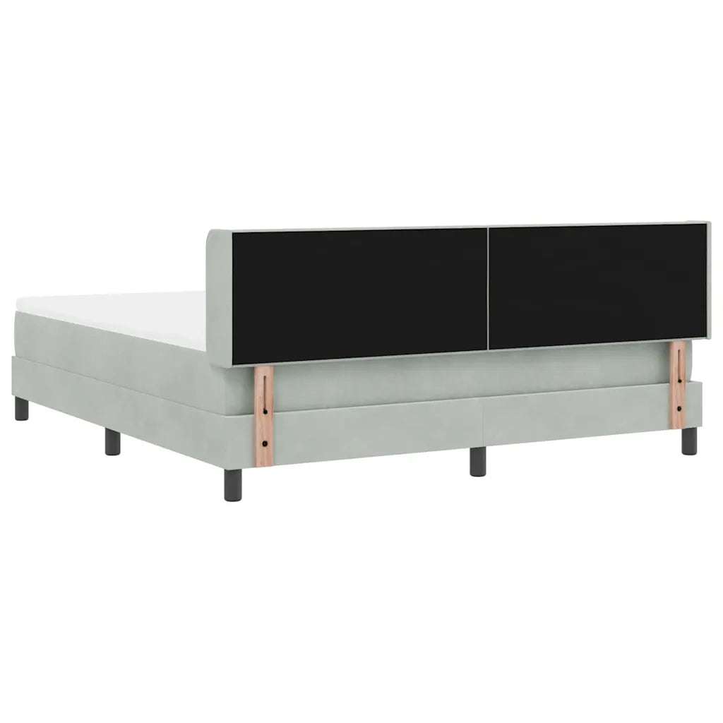 Letto a molle con testiera Grigio chiaro 200 x 180 cm Velluto 3341480