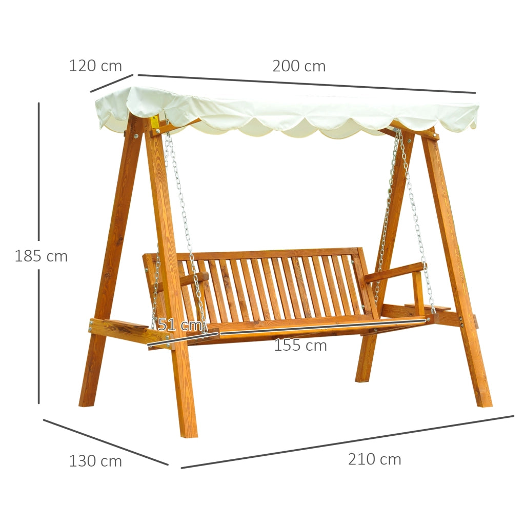 Altalena da Giardino Hollywood Schaukelbank ¨C Zephmum ¨C 3 Posti in Legno di Larice