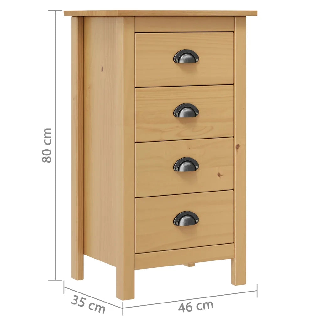 Credenza-Buffet-Armadio da cucina Hill 46x35x80 cm Legno Massello di Pino