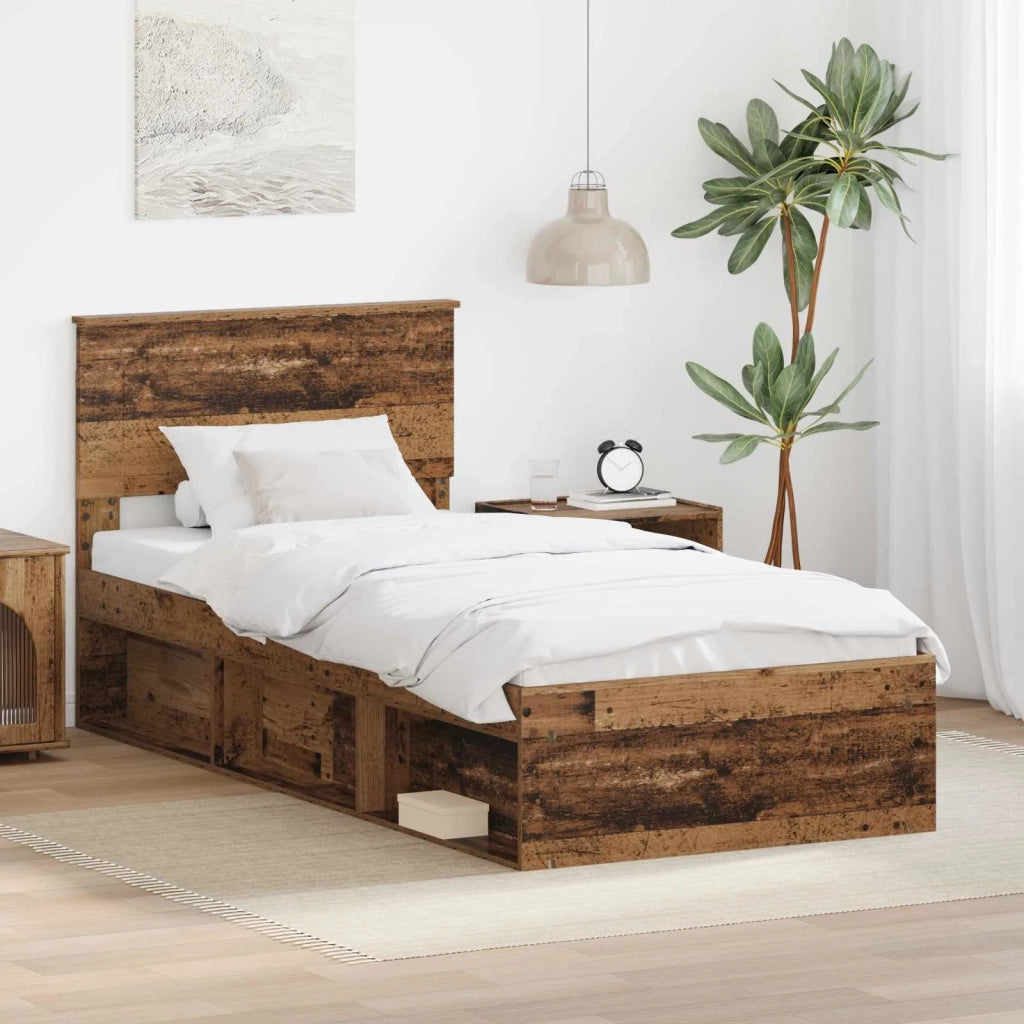 Struttura del letto Legno vecchio 90 x 190 cm Legno multistrato