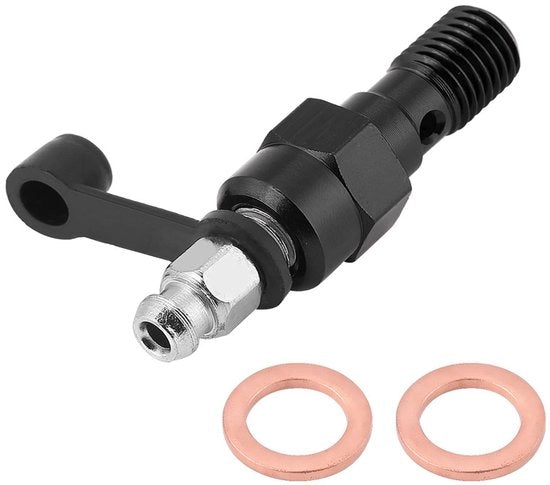 Vite di Rilascio per Freni M10 x 1,0mm - Costruita in Alluminio di Alta Qualità - Anticorrosiva - Facile Manutenzione - Adatta per Freni di Sterzo - Progettata per la Durata - Vite di Rilascio per Freni con Bleeding