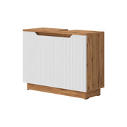 Vicco Mobile sottolavabo per bagno Rovere/bianco a strisce 79.6 x 62.1 cm con 2 porte