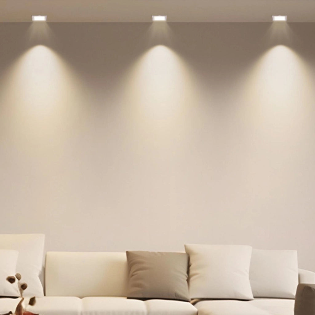 Faretto incasso LED 3W mini pannello quadrato slim interruttore CCT da 3000K a 6500K luce soffitto vetrina negozio foro 7cm