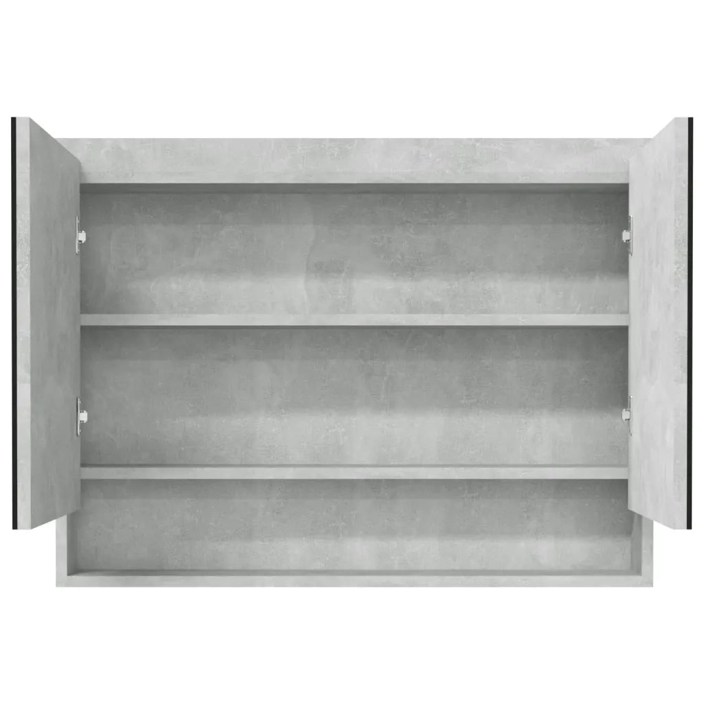Armadietto a Specchio per Bagno 80x15x60 cm MDF Grigio Cemento cod mxl 77588
