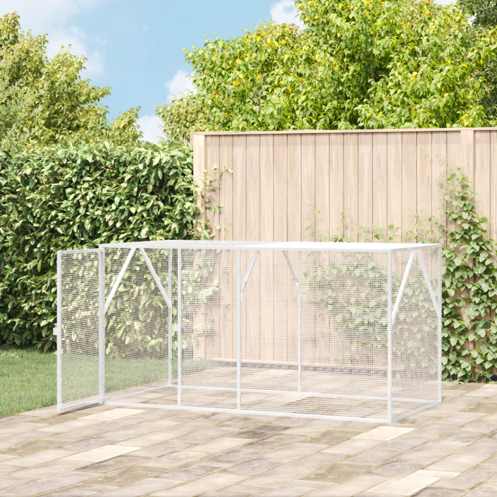 Voliera per Uccelli Anthracite 102x208x108 cm Acciaio