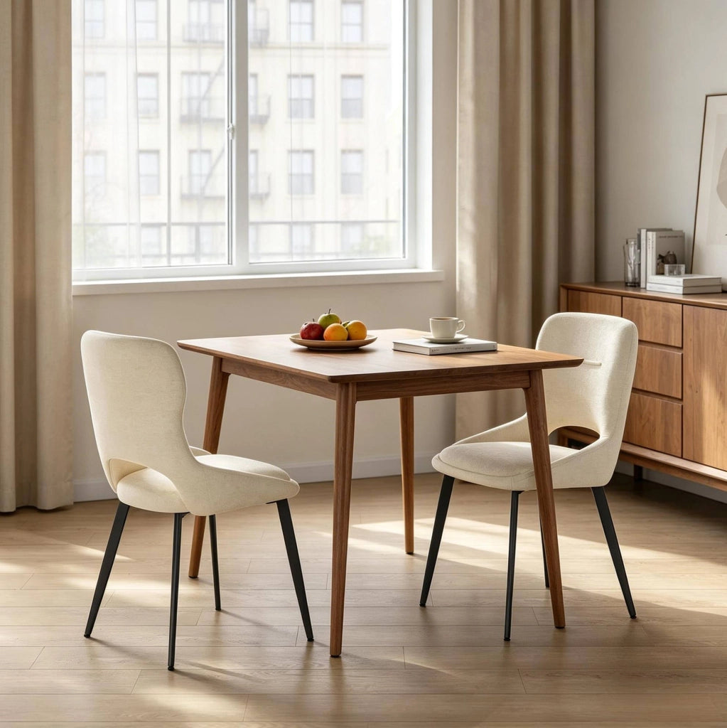 Sedia da pranzo 43x40x86 cm beige – schienale traforato, set da 2