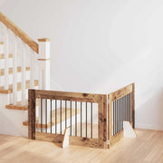 Cancello per cani con supporti 2 pcs Legno antico 100 x 60 cm