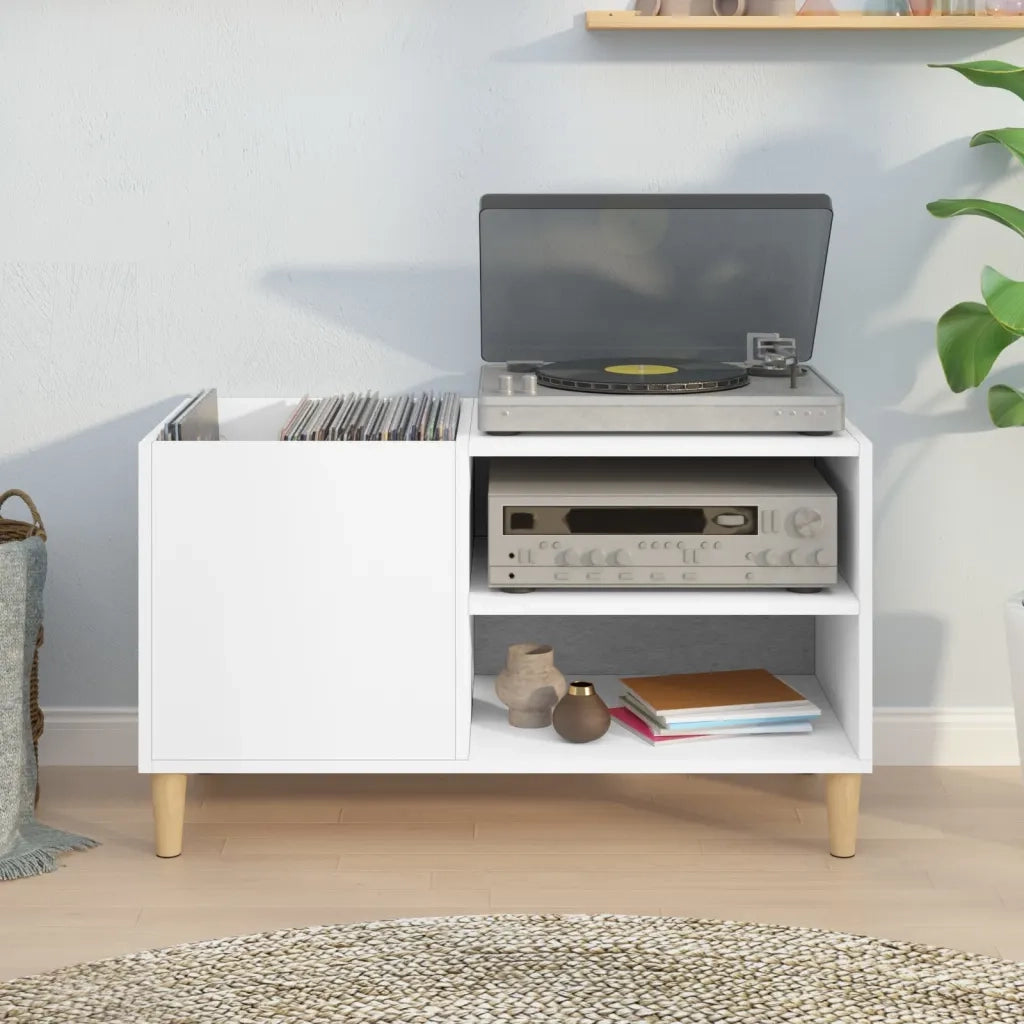 Mobile Porta Dischi Bianco 84,5x38x48 cm in Legno Multistrato 831941