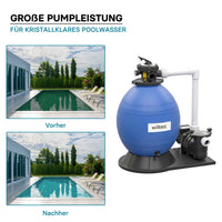 Filtro a sabbia per piscina, 750 W, serbatoio filtrante 71 l, pompa piscina autoadescante 20.000 l/h