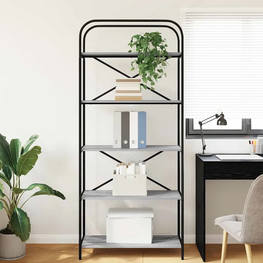 Libreria Grigio Sonoma 80 x 30 x 183 cm Legno multistrato 879836