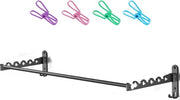 Portatile stendardo per abbigliamento da parete - Salvapazio Hanger aereatore per capi da appendere - Binario di stendaggio per bucato camera da letto bagno (Argento 2)