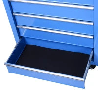 Carrello da Officina a 5 Cassetti con Ruote in Metallo Blu, 67.5x 33 x 77cm