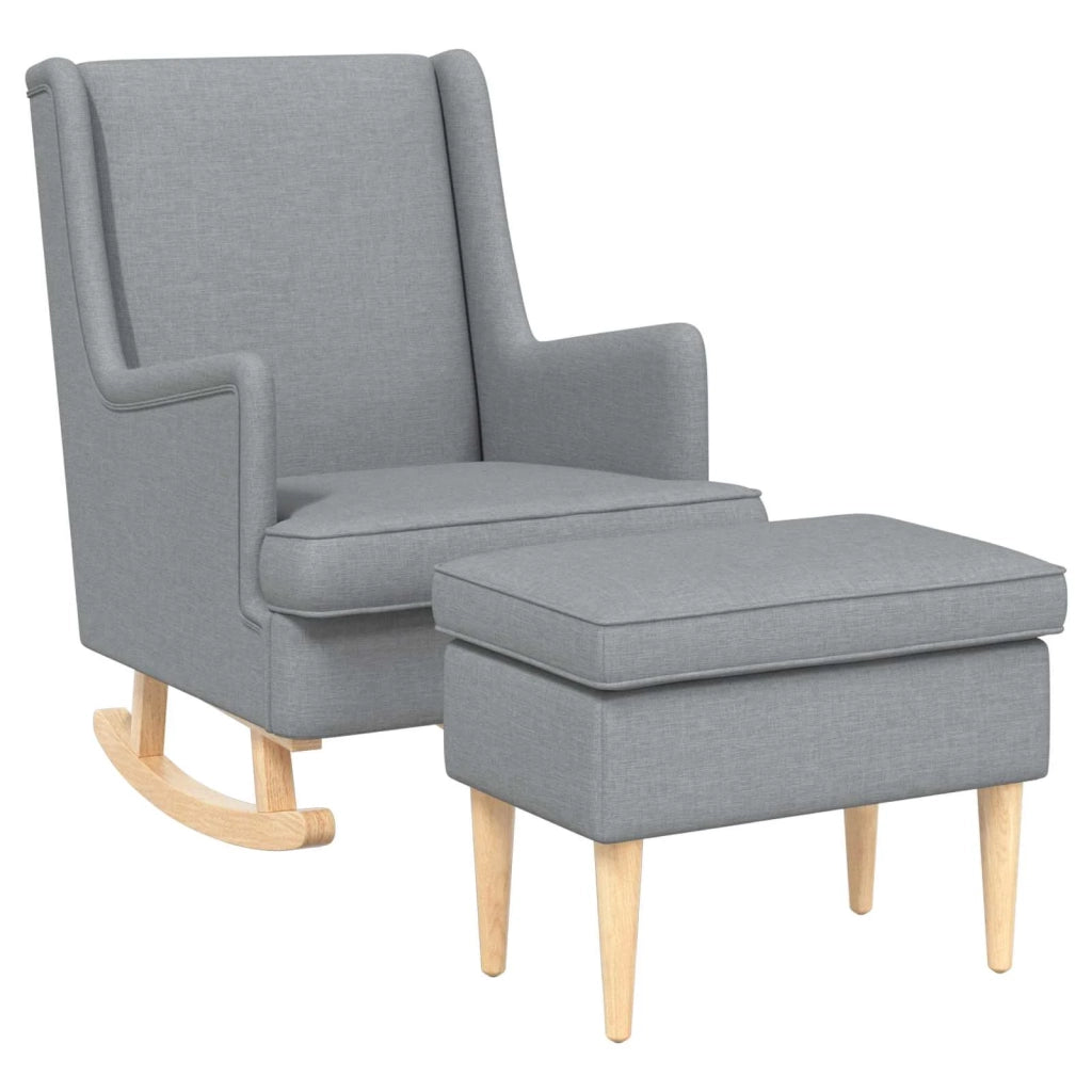 Poltrona con Ottomano 2 pz Grigio Chiaro Tessuto 3418852