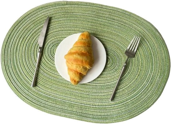 Set di 2 Tavolozze Ovale - Resistente al Calore, Antiscivolo e Lavabile - Ideale per Matrimoni, Feste e Ristoranti, 50 x 35 cm, Verde