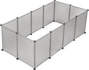 Ren per Cani, Gatti e Conigli in Plastica e Metallo - 140x72x46 cm - Grigio
