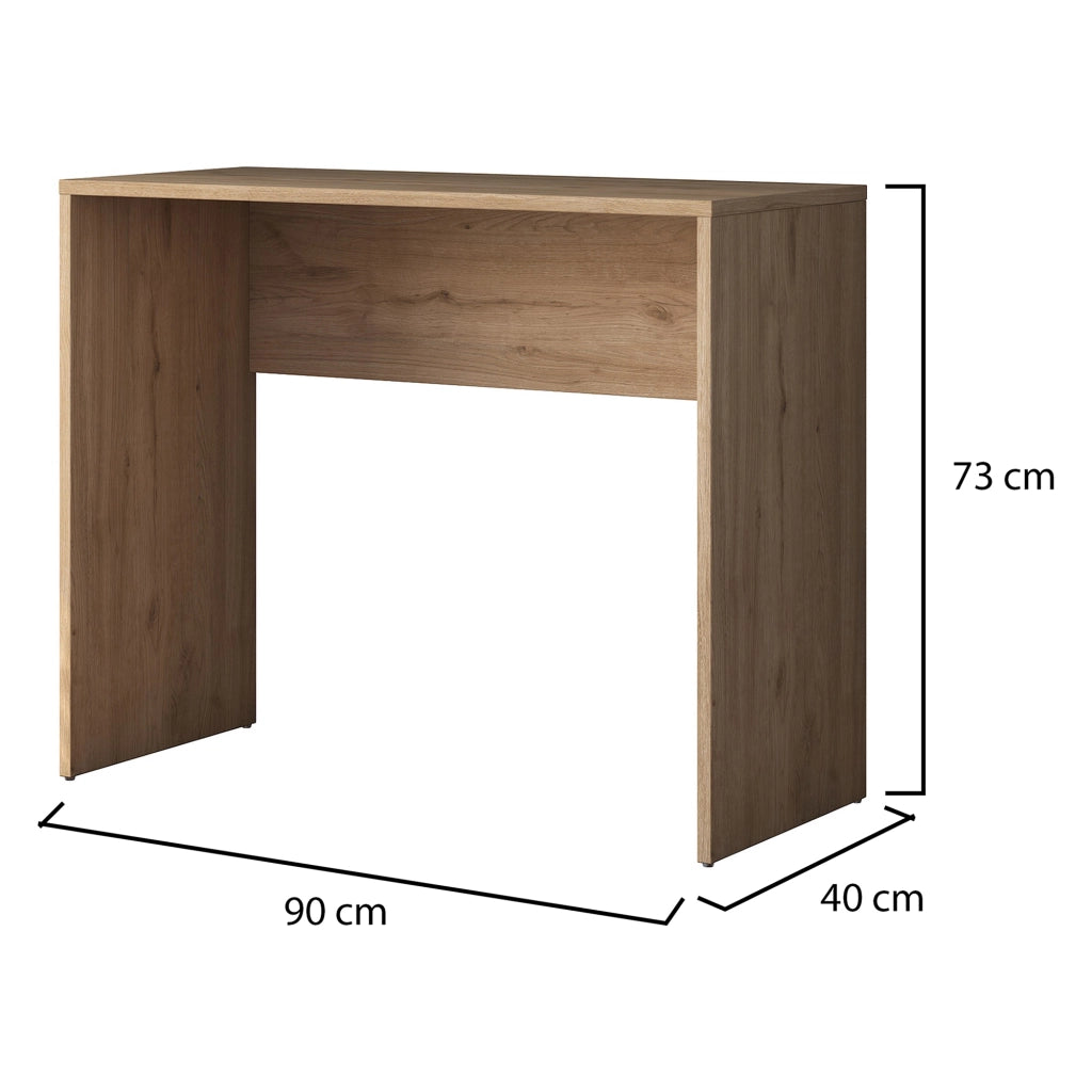 Urio, Scrivania un Ripiano, 90x40x73h cm Marrone Rovere