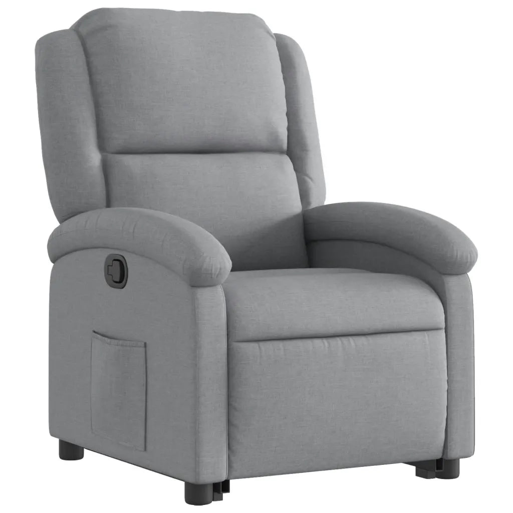 Poltrona Alzapersona Reclinabile Grigio Chiaro in Tessuto 3204164