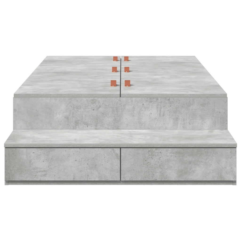 Struttura letto con contenitore Grigio cemento 80x200 cm