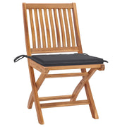 Sedie da Giardino 2 pz | Sedie da Esterno con Cuscini Antracite Massello di Teak