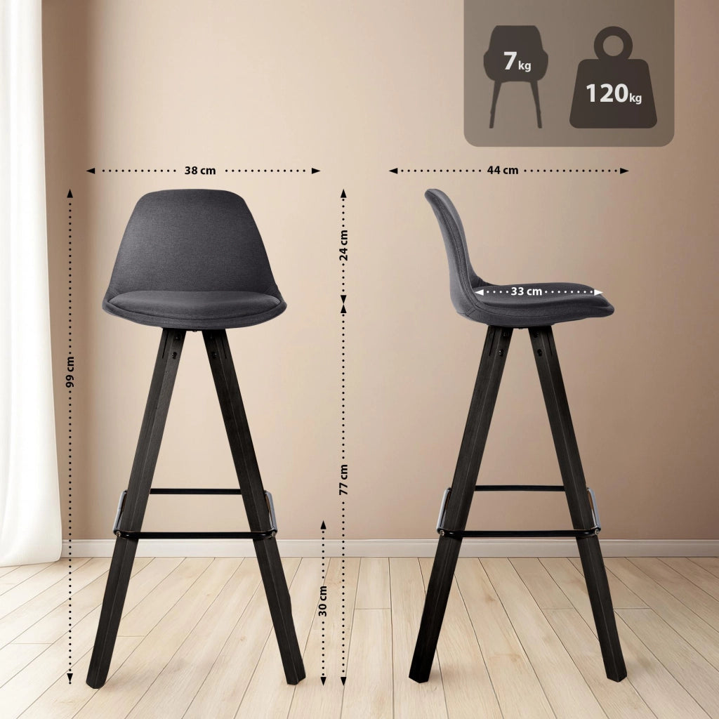 Set di 2 sgabelli da bar Corbin tessuto Square 5