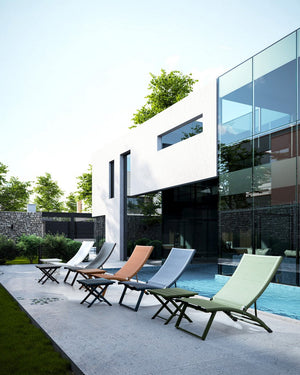 Tavolino da Salotto 44x43x36 cm in Alluminio Taylor Bianco