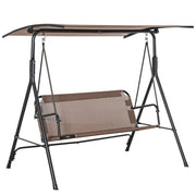Culla a dondolo per veranda a 2 posti resistente ai raggi UV tubo metallico di alta qualit¨¤ inclinabile marrone per giardino e patio
