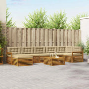 Set di divani da esterno con cuscino 8 pcs Naturale e Beige 3373848
