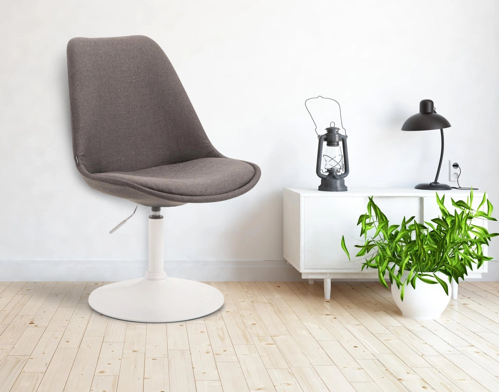 Sedia da pranzo MAVERICK in tessuto grigio scuro,bianco
