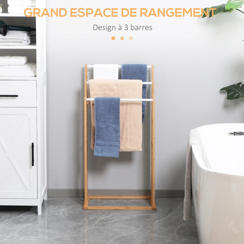 Portasciugamani in Bamb¨´ con 3 Sbarre ¨C zephmum ¨C 48x25,8x94 cm