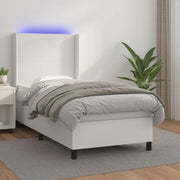 Giroletto Molle con Materasso e LED Bianco 90x200 cm Similpelle cod mxl 67992