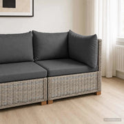 Divano Angolare con Cuscini GENDT Rattan naturale Grigio Kubu 42034383