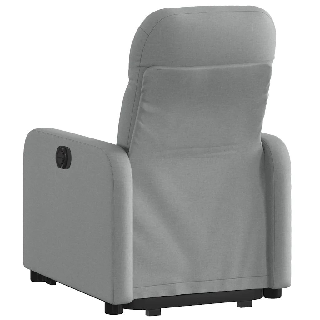 Poltrona | Sedia Relax Alzapersona Reclinabile Grigio Chiaro in Tessuto