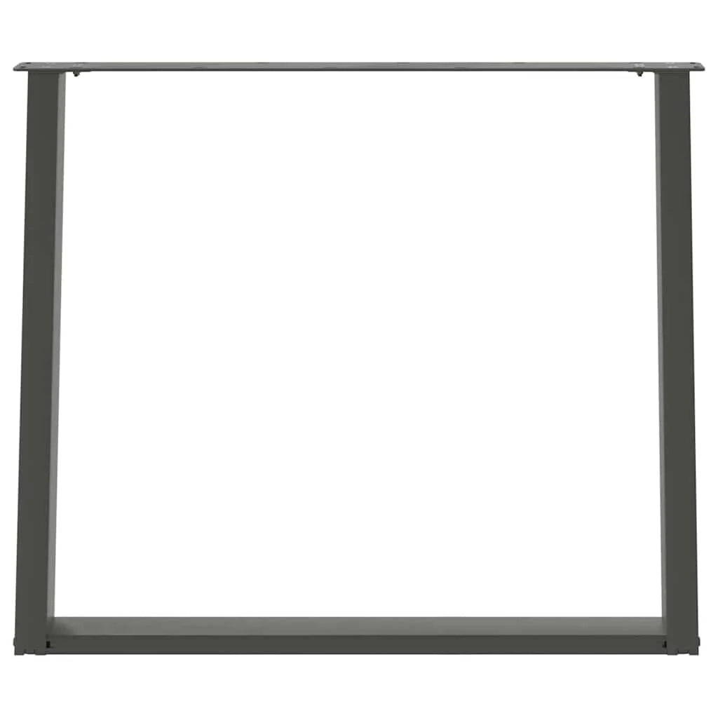 Set di 2 gambe per tavolo da pranzo angolate a forma di U 100 x 72-73 cm design moderno con piedini livellatori acciaio antracite 02_0057086