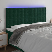 Testiera a LED Verde Scuro 160x5x118/128cm in Velluto 3122915