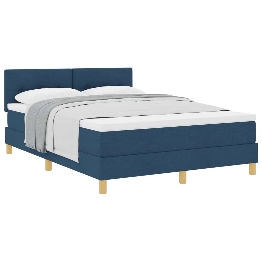 Letto a molle con cuscino con testiera Blu 140 x 200 cm Tessuto 3338929