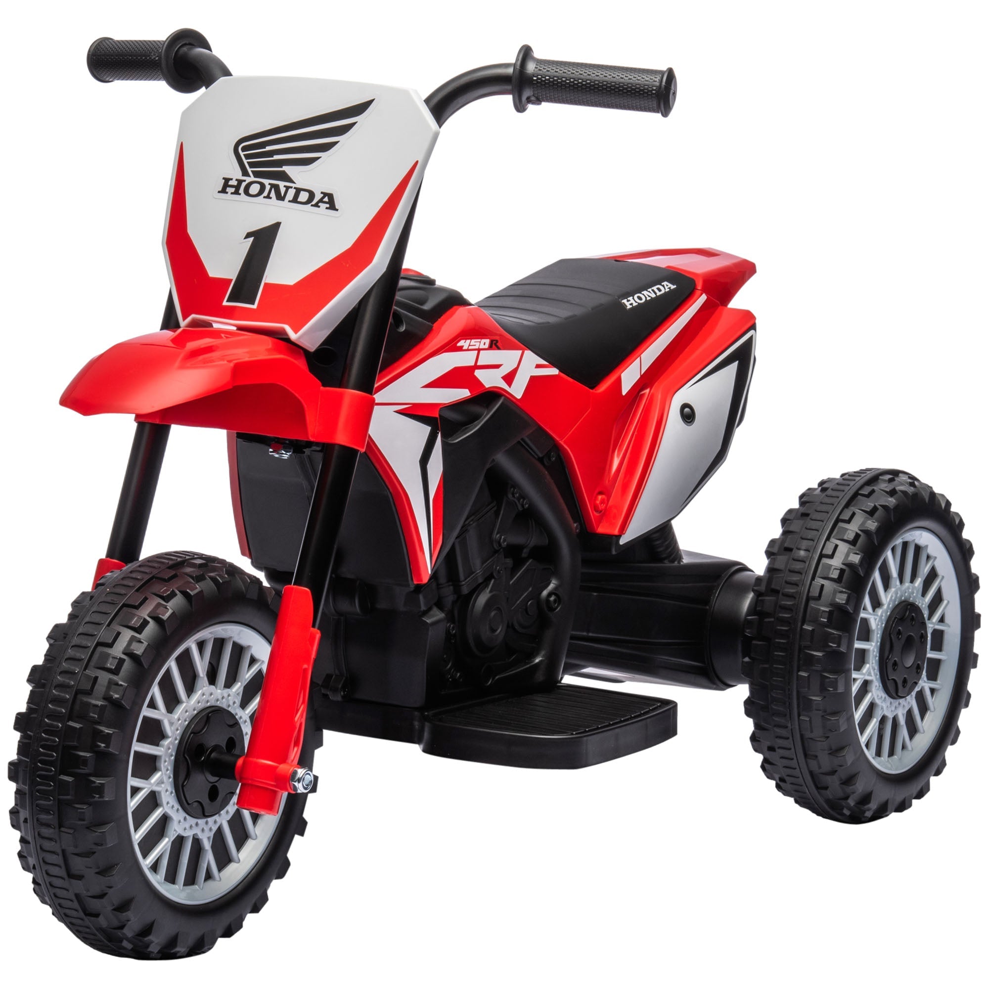 Moto Elettrica per Bambini 3 Ruote 6V con Licenza Honda CRF450RL Rosso