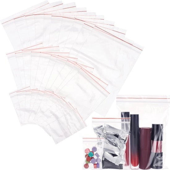 Set di Tasche di Chiusura dei Battenti trasparenti - Sacchetti di Presa di Vara con diverse dimensioni (6-15x4-10cm) - Circa 100 pezzi