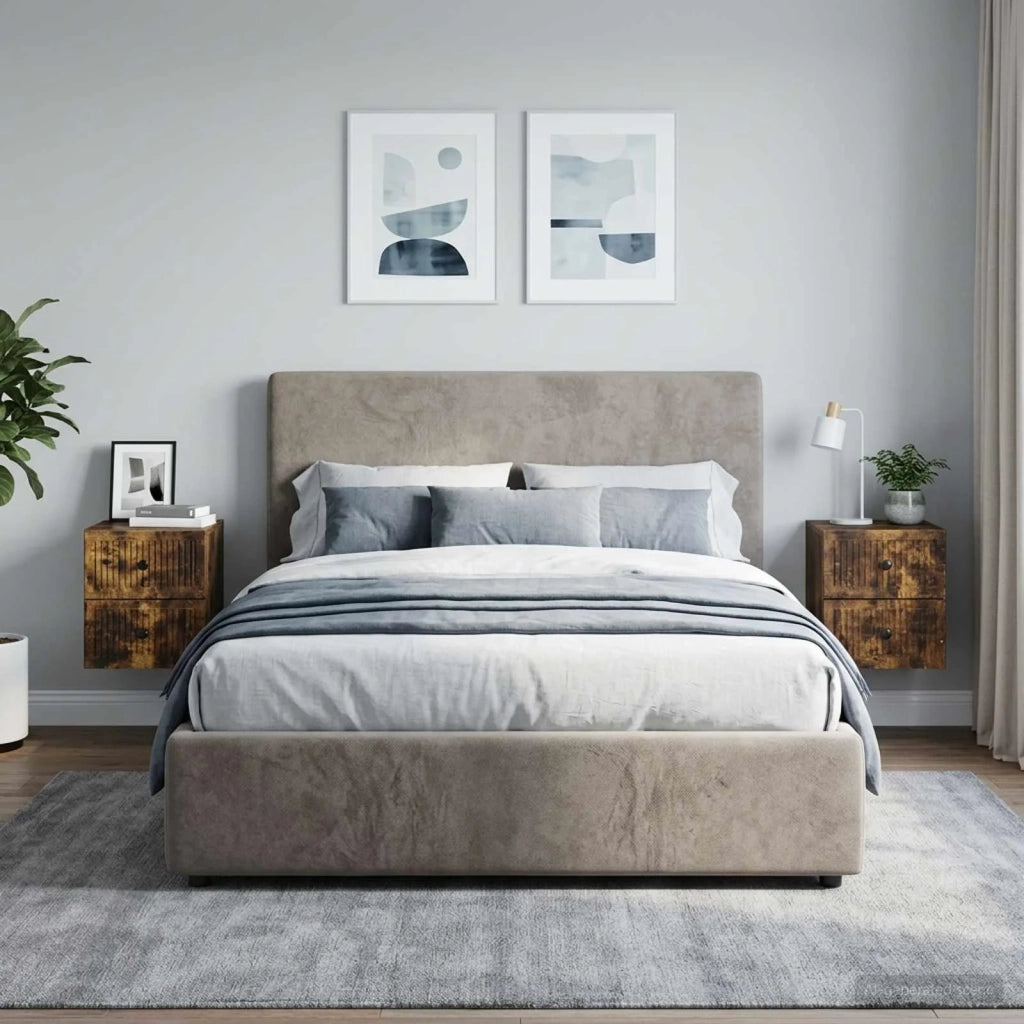Mobiletto da notte a muro 2 pcs Rovere Fumo 33 x 34,5 x 40 cm 897966