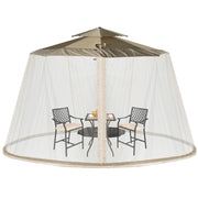 Zanzariera per ombrellone con 2 porte a doppia cerniera, Rete per ombrellone da patio con base riempibile Beige-Ombrelloni e accessori