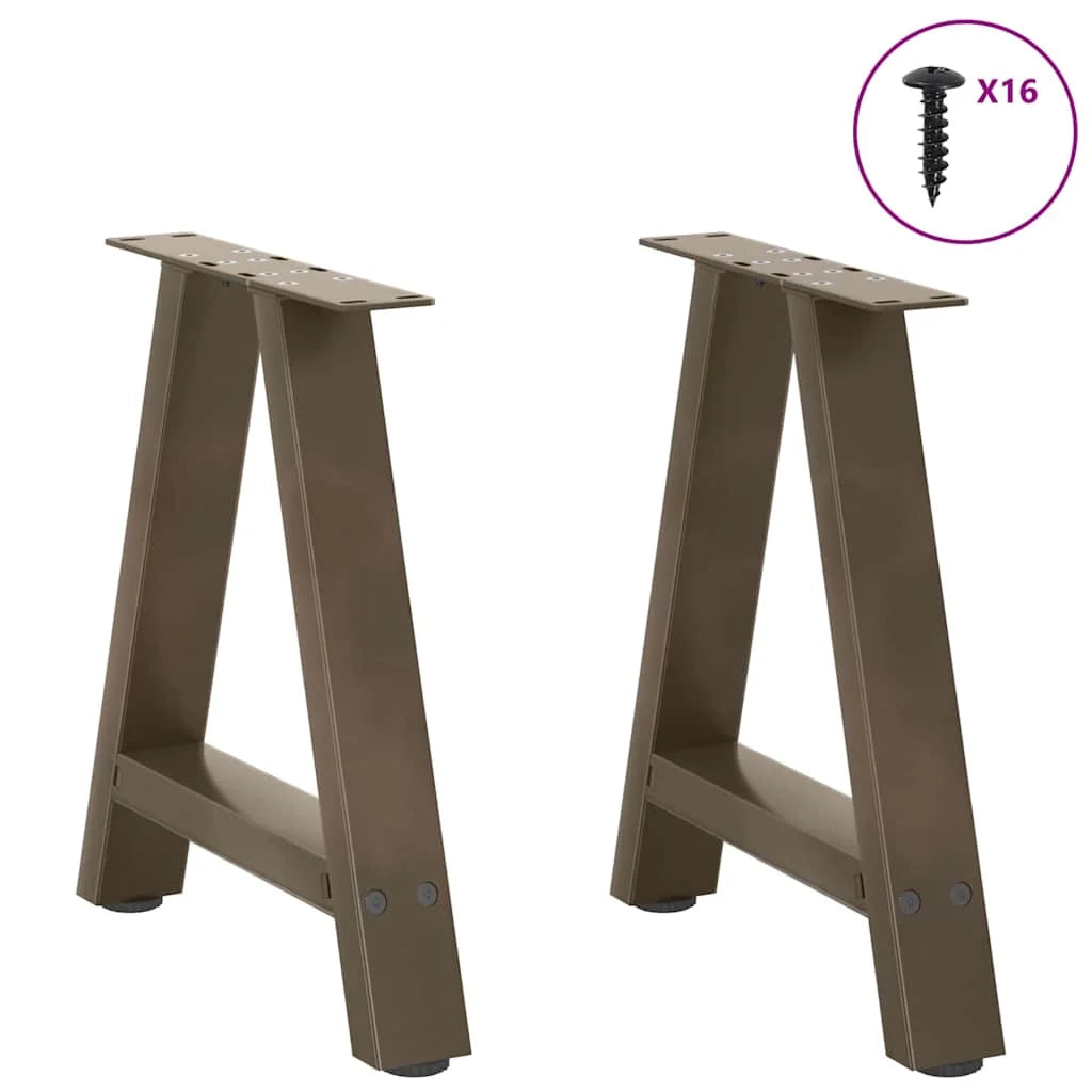 Set di 2 gambe per tavolino da caffè a forma di A 38 x 42-43 cm stabilità ottimale estetica moderna acciaio nero 02_0057111