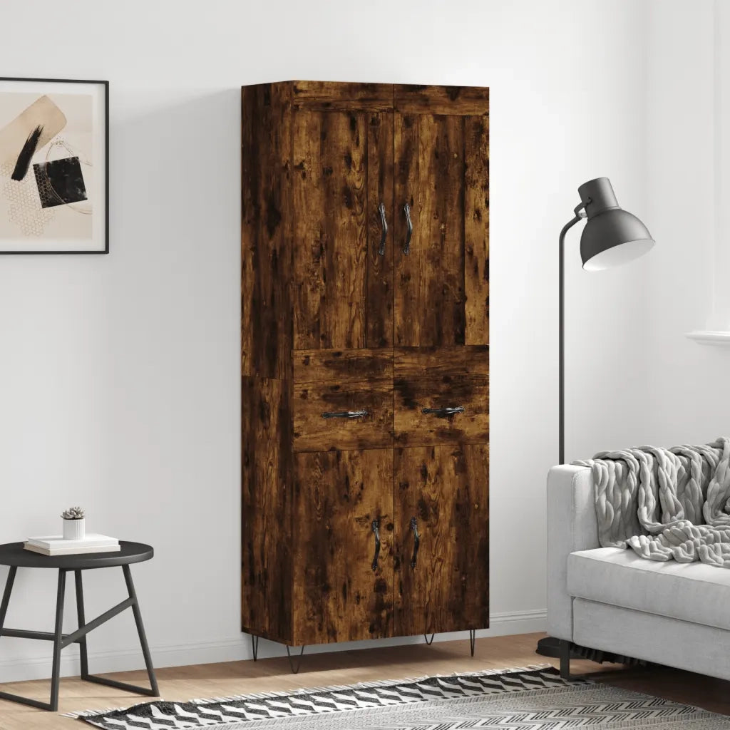 Credenza Rovere Fumo  69,5x34x180 cm in Legno Multistrato 3199910