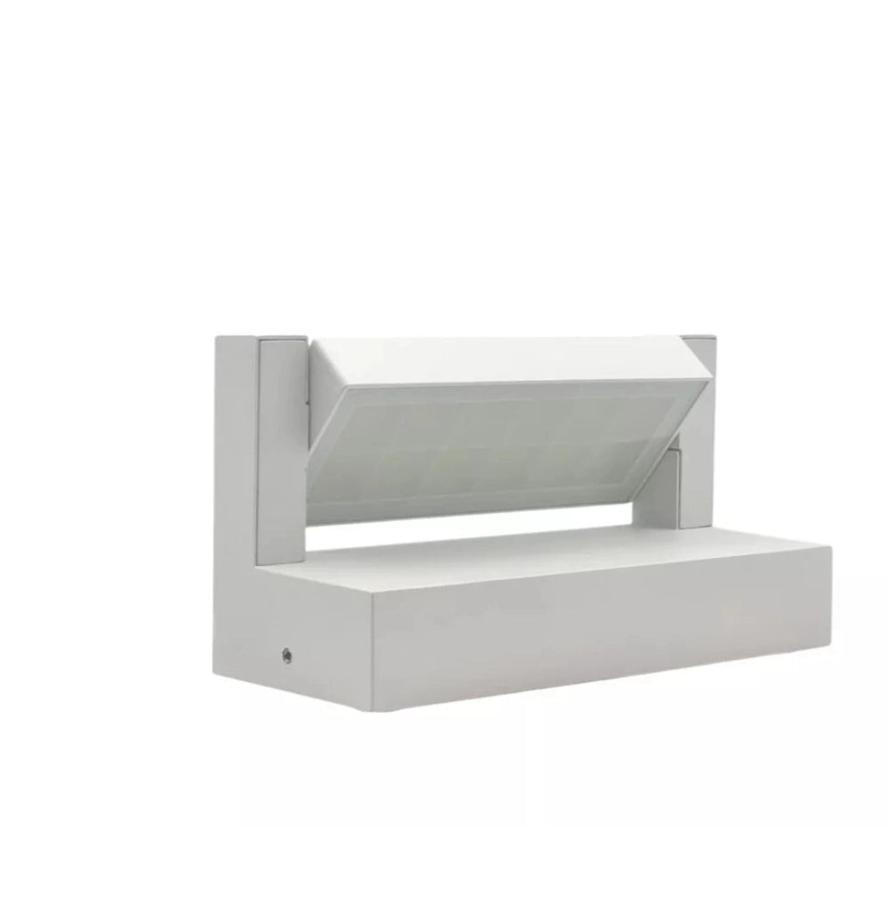 Applique Bianco a LED da Esterno 21W IP65, Lampada a Parete Orientabile, 1800 Lumen, Alluminio e Vetro, CCT switch Luce calda, fredda, naturale