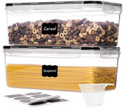 Set di conservazione a 3,2L con coperchio, ermetico, set di 2, contenitore di conservazione BPA-free per cucina, contenitore di conservazione per spaghetti, pasta, riso, cereali per colazione.