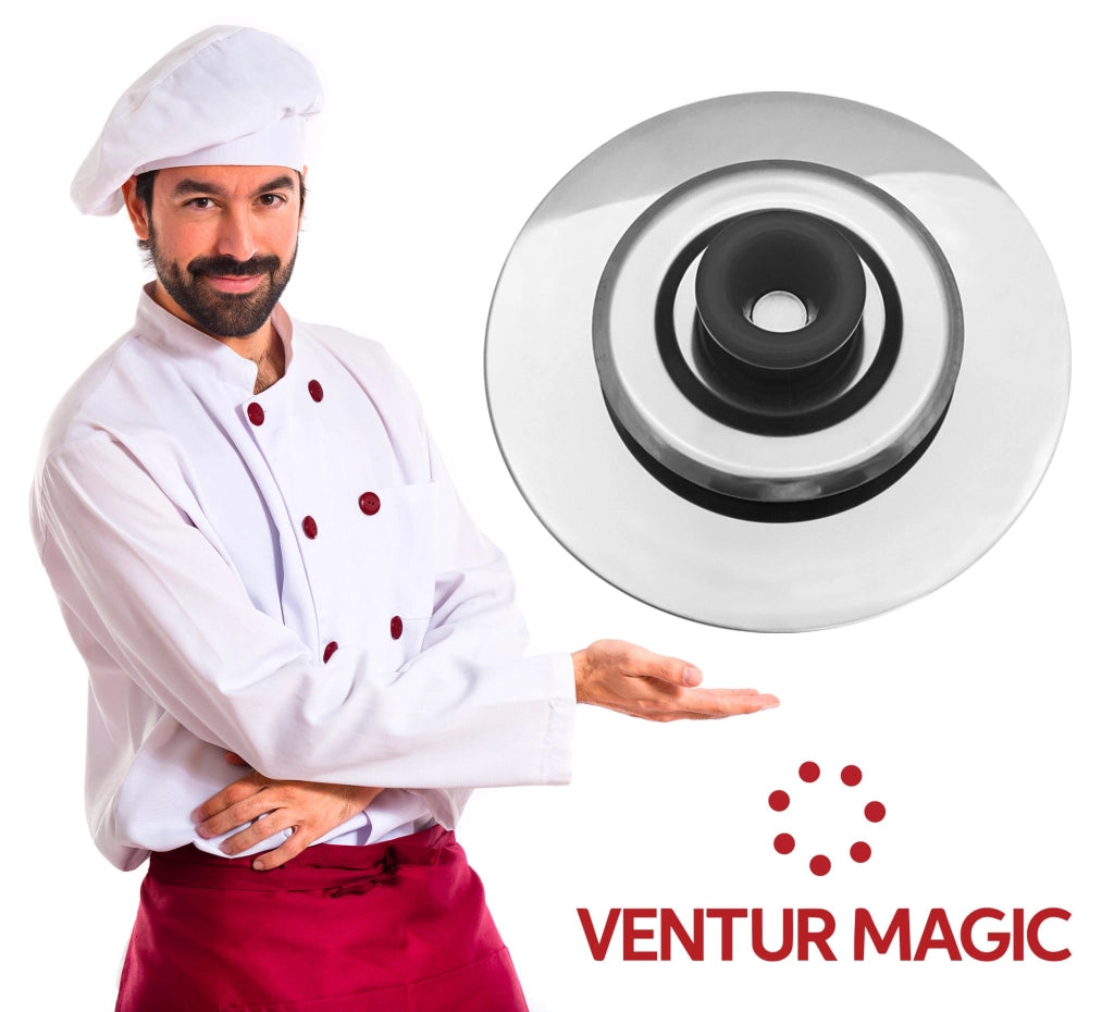 Coperchio Magico Antiodore Ø22 cm Ventur Magic in Acciaio Inox Pomolo Nero