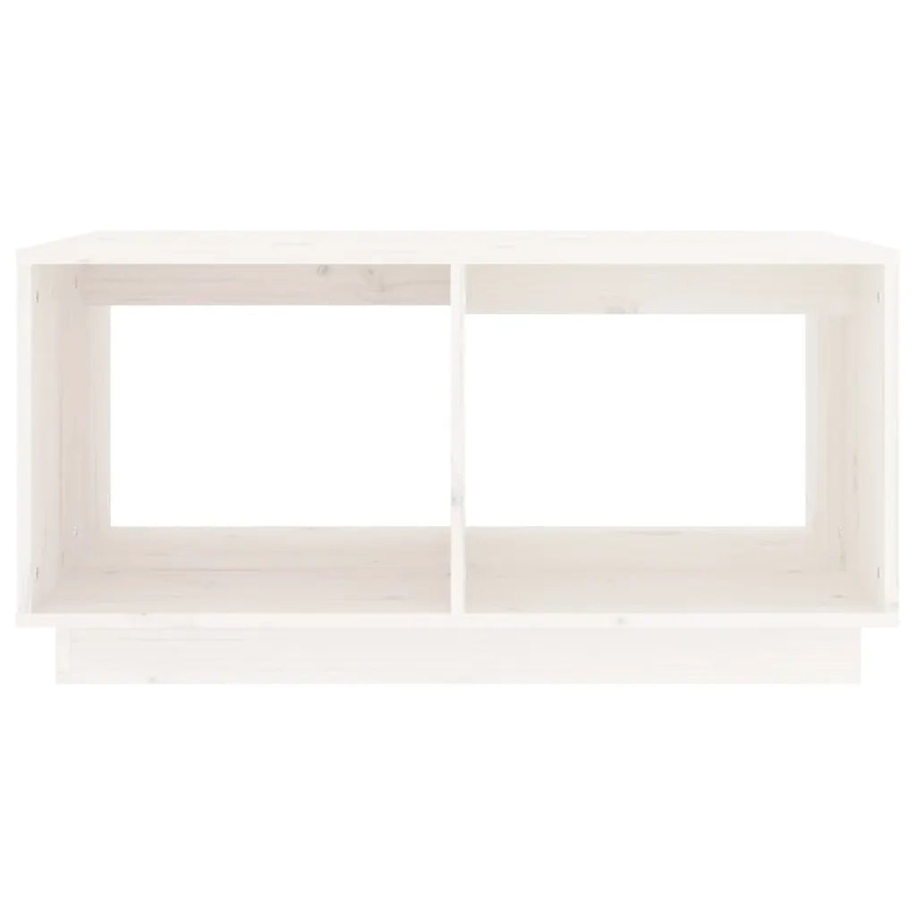 Tavolino da Salotto Bianco 80x50x40 cm Legno Massello di Pino cod mxl 26417