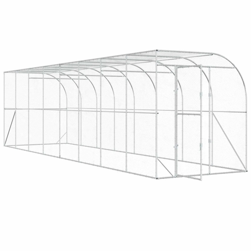Gabbia per Polli Contro il Muro Argento 600 x 150 x 215 cm 3434733