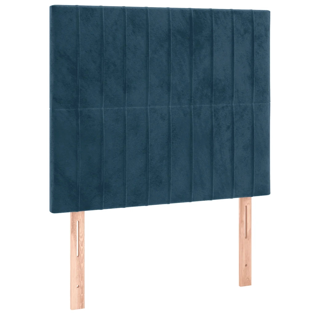 Letto a Molle con Materasso e LED Blu Scuro 90x190cm in Velluto 3136219