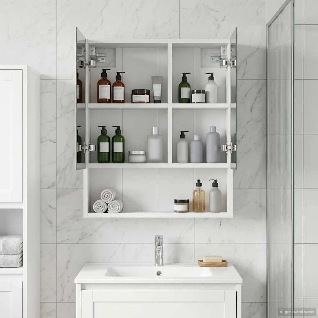 Mobiletto per specchio da bagno Bianco 50 x 14,5 x 70 cm