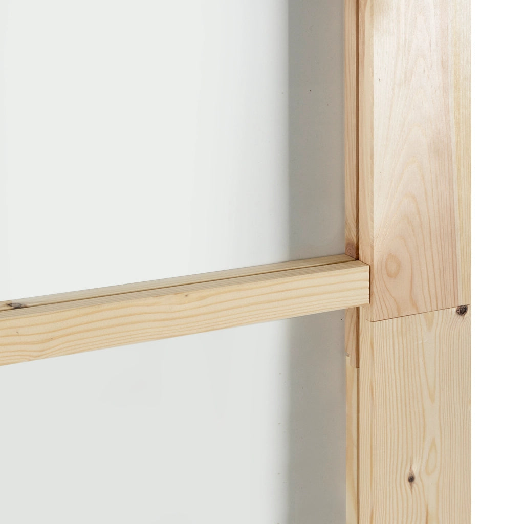 Set Porta Scorrevole  con Fissaggi 93x211 cm Legno Massello di Pino